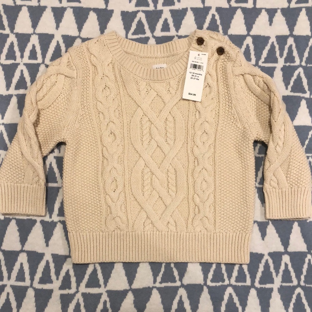 NWT Baby gap cable knit sweater